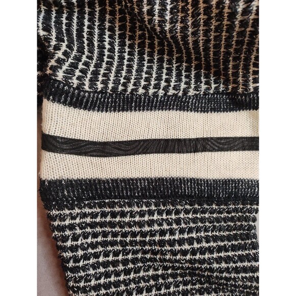 Men's Vintage Gabrielle Boxy Cardigan Sweater Black White Small - Picture 5 of 7